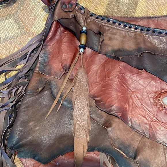 🎉  AMAZING BOHEMIAN LEATHER & STONE BAG‼️ - Picture 15 of 17